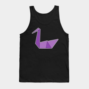 Swan Bird Origami Sticker Style Design Tank Top